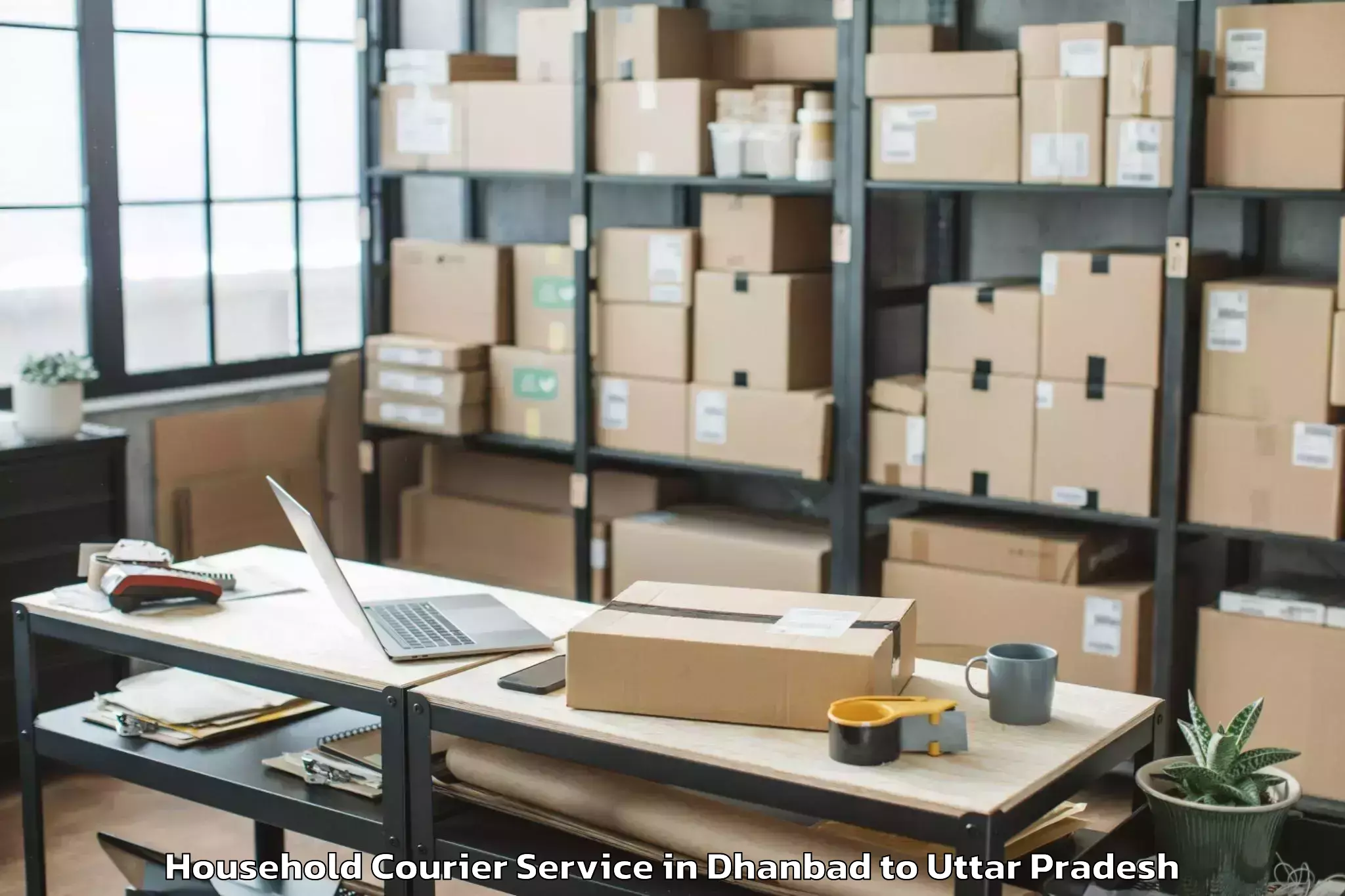 Professional Dhanbad to Mau Household Courier